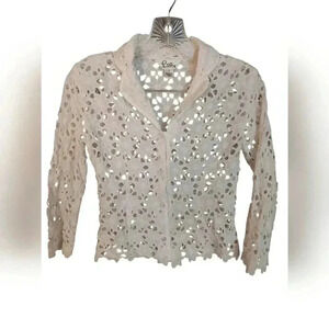 Vintage Lilly Pulitzer Kentucky Eyelet White Lace Jacket Blazer